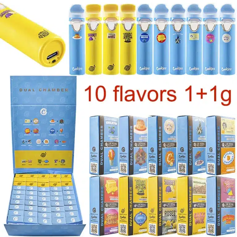 VAPEDual Flavors In 2 Gram Empty Disposable Vape Pens: Cookie Delightwholesale cookie gram empty disposable vape pens usa stock pcs box