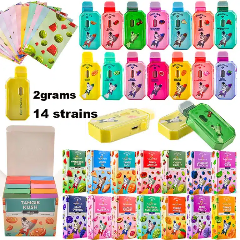 VAPESpace Club Galaxy Bar Disposable Vape 2g Pod Capacity Empty Cartridges 14 Flavorsspace club galaxy bar g disposable rechargeable device