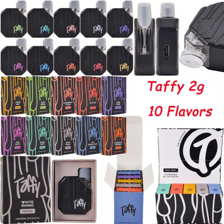 VAPETaffy 2g Disposable Vape Empty Pod Rechargeable Device Wholesale Taffy The Stickiest 10 Flavors 2 Gram 2000mgtaffy g disposable vape empty pod rechargeable device wholesale taffy the stickiest flavors gram mg