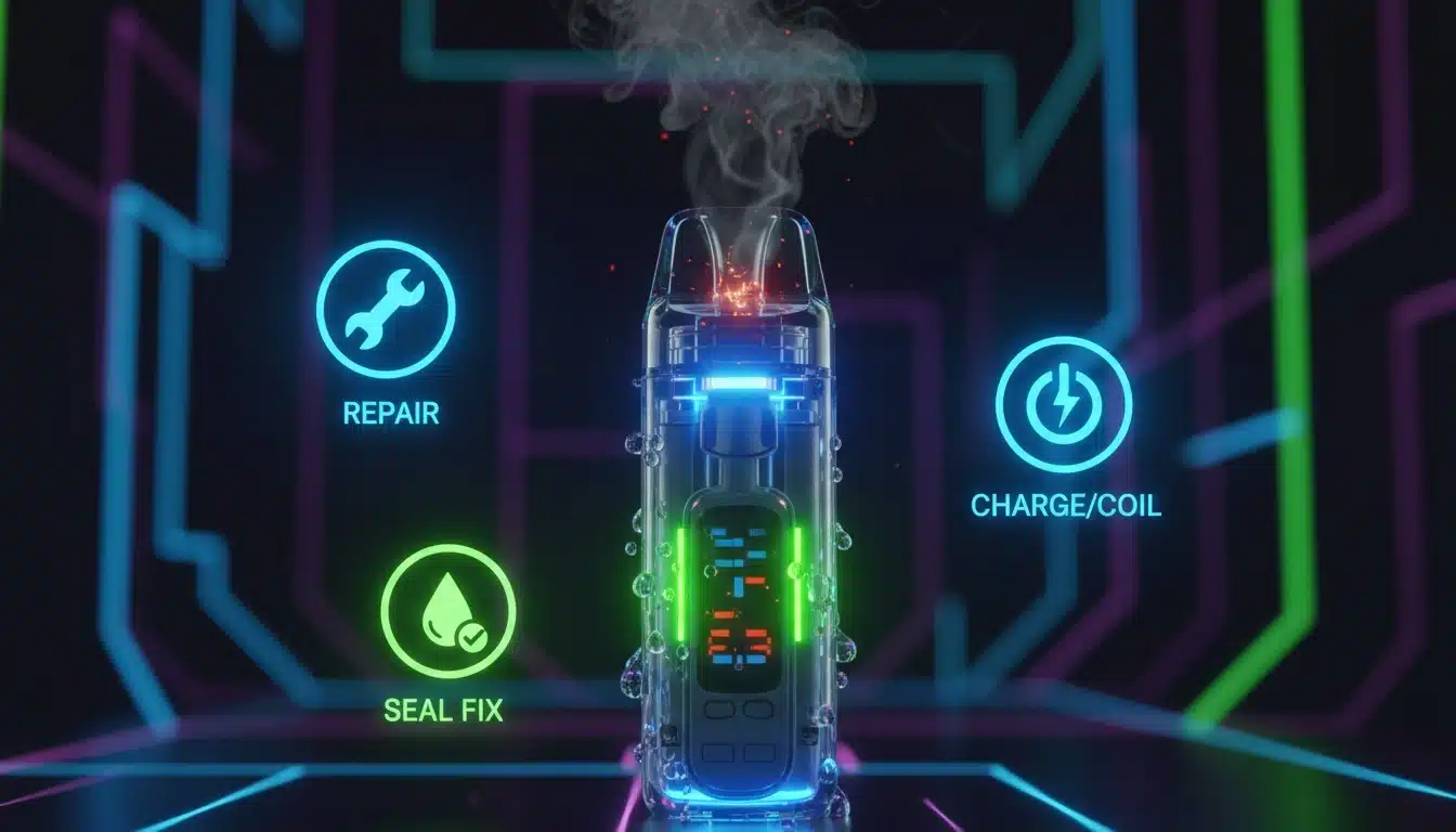 NouvellesPuff 9k Qui Ne Marche Pas ? 5 Problèmes Courants et Leurs Solutionsa detailed close up of a puff k vape center focu