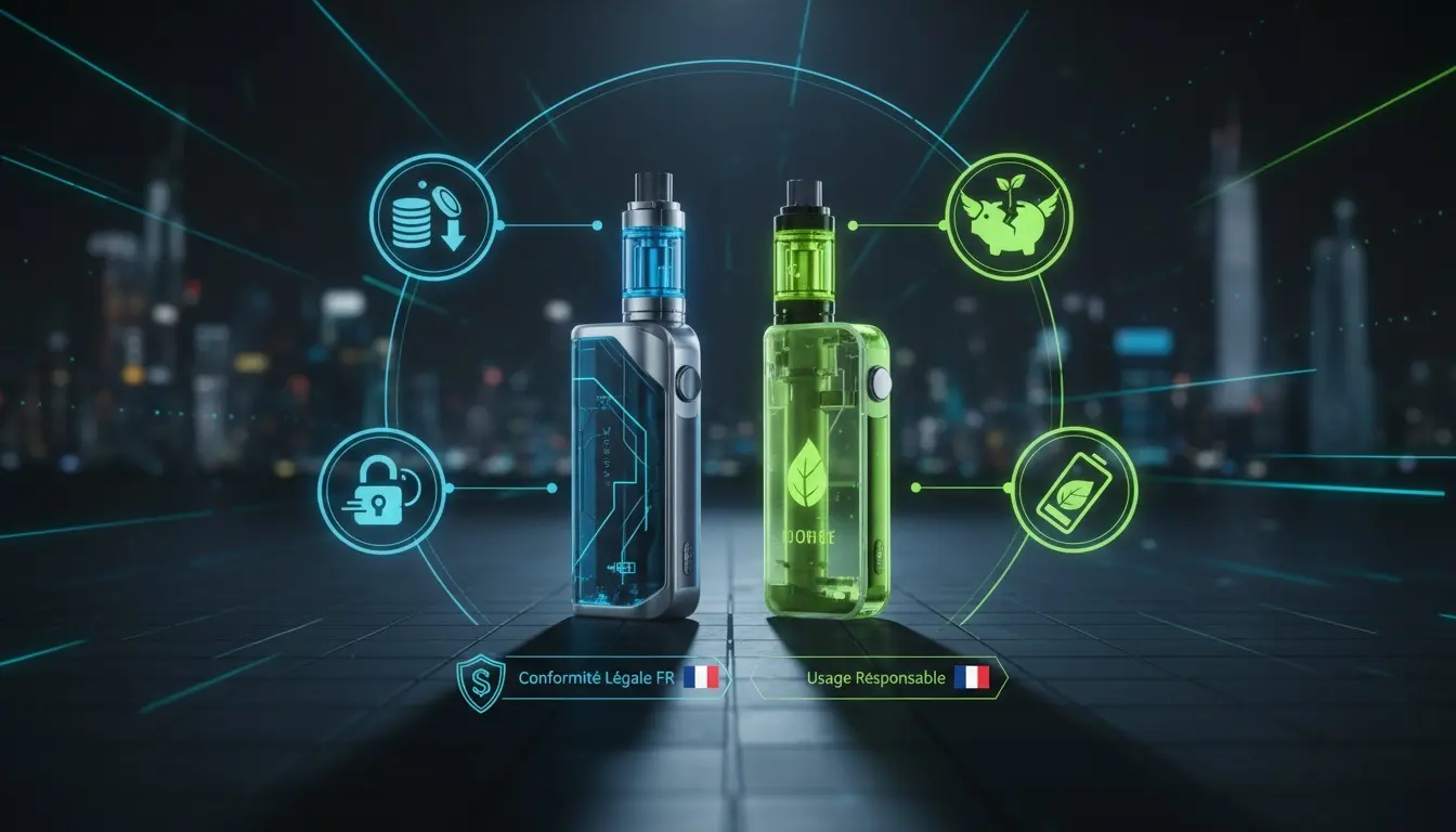 NouvellesLes Meilleures Puffs Rechargeables de 2025 : Le Guide Complet Post-Interdictiona futuristic illustration featuring rechargeable a