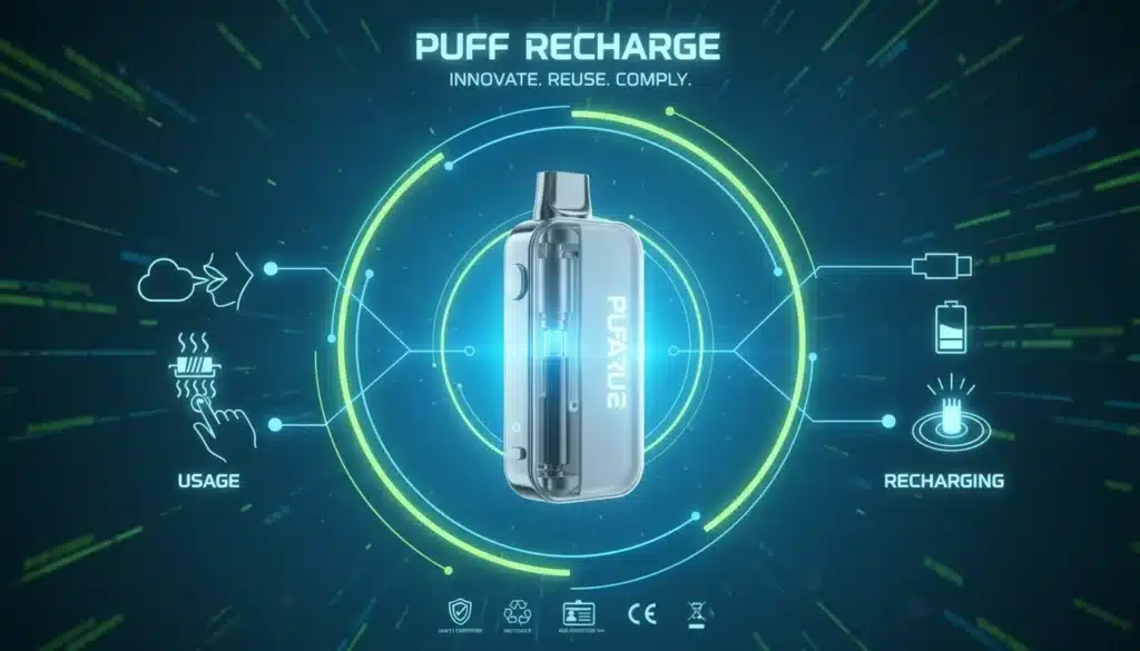 NouvellesPuff Rechargeable : Le Guide Complet Pour Débuter en 2024a modern illustration centered on a rechargeable p