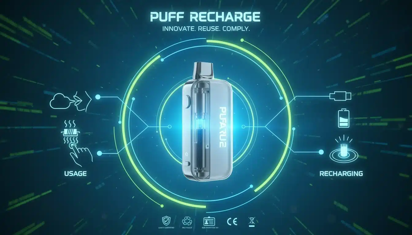 NouvellesPuff Rechargeable : Le Guide Complet Pour Débuter en 2024a modern illustration centered on a rechargeable p