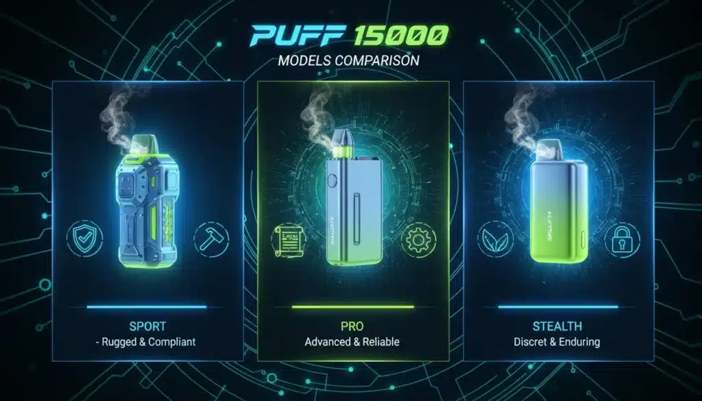 NouvellesComparatif 2024 : Quelle est la Meilleure Puff 15000 Bouffées ? (Le Guide Légal)futuristic illustration highlighting various model
