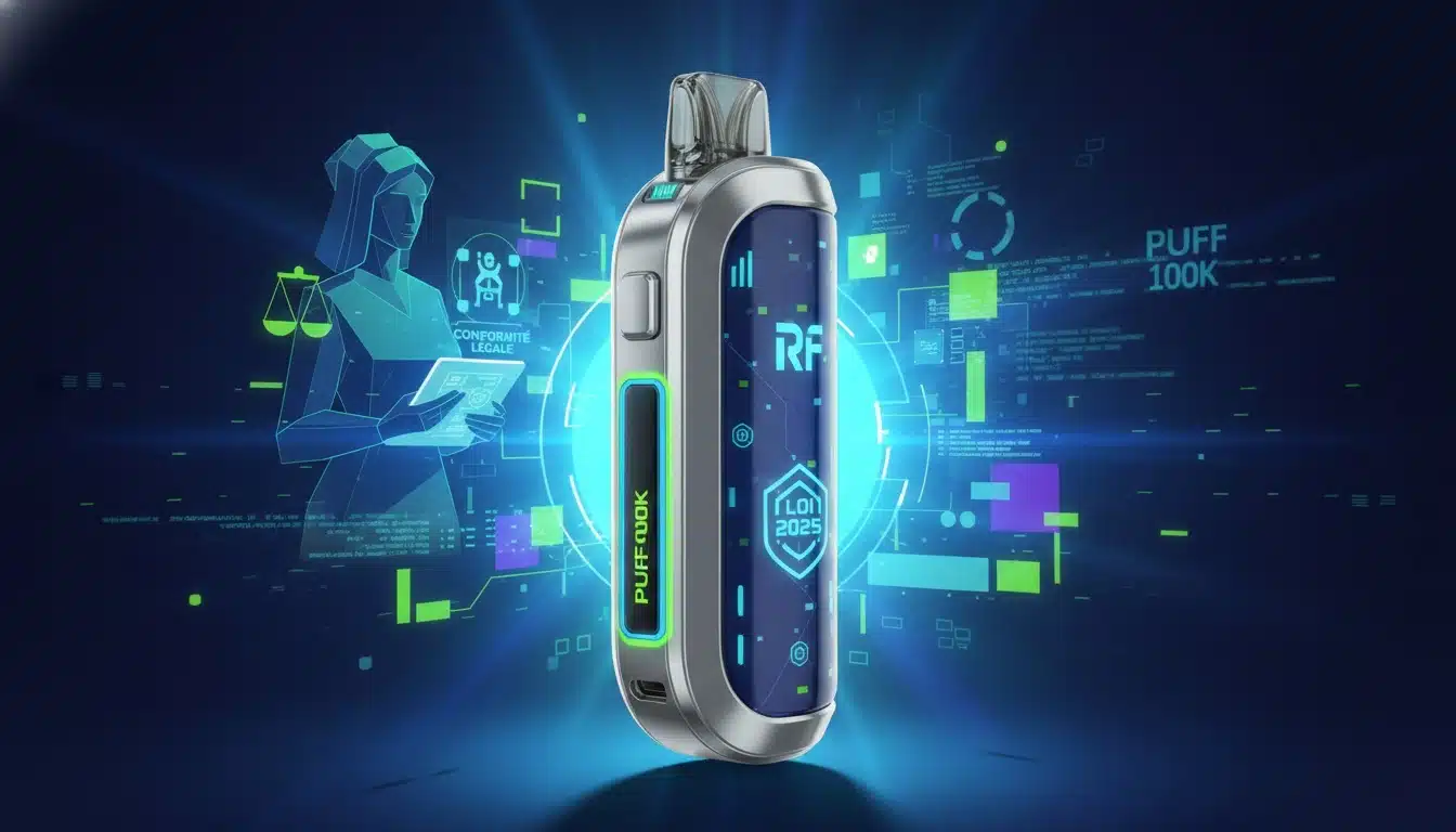 NewsPuff 100k in France: Is it legal? Le Guide Complet de la Réglementation 2025futuristic illustration of a puff k vape promin