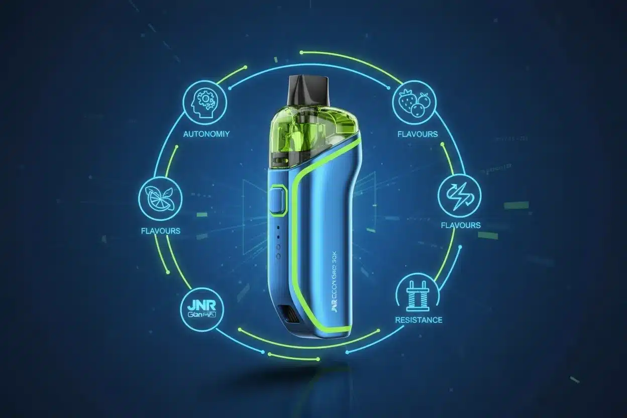 NouvellesComment Utiliser et Recharger votre Puff 30k : Le Guide Completfuturistic illustration of the jnr falcon gem k