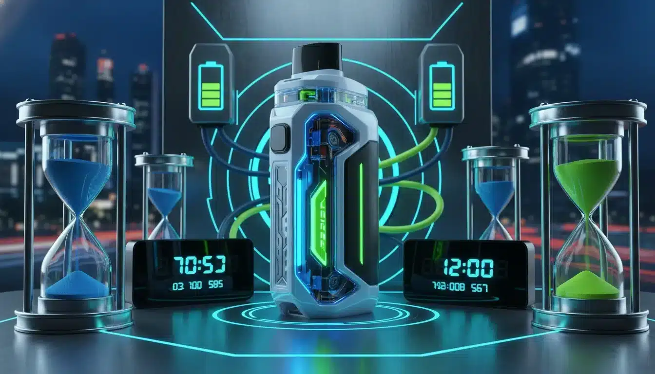 NouvellesDurée de Vie d'une Puff 100k : Combien de Temps Dure-t-elle Vraiment ?photorealistic image of a puff k vape prominent