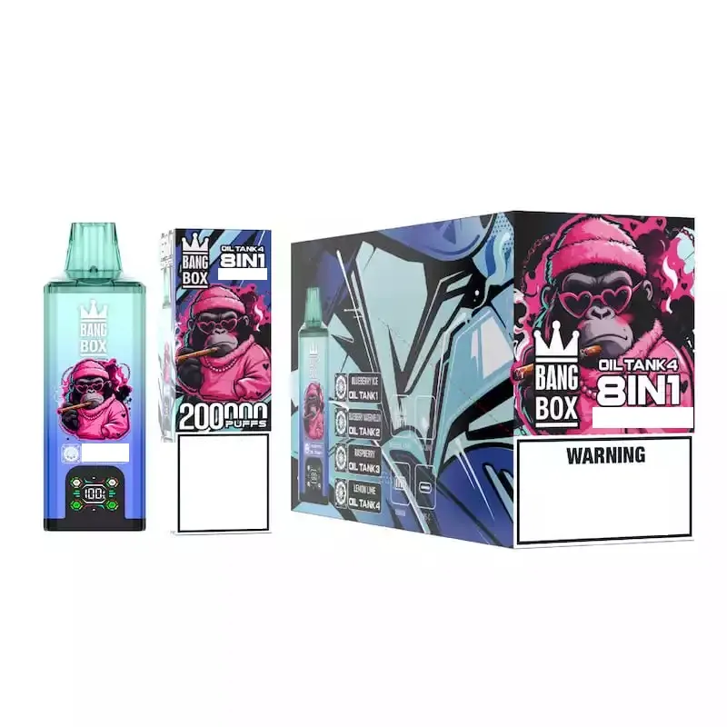 Non classéBOÎTE BANG 200 000 bouffées 8EN1 200K Vapes jetables 8 options de saveur Écran LCD Achat en gros en vracbang box k puffs